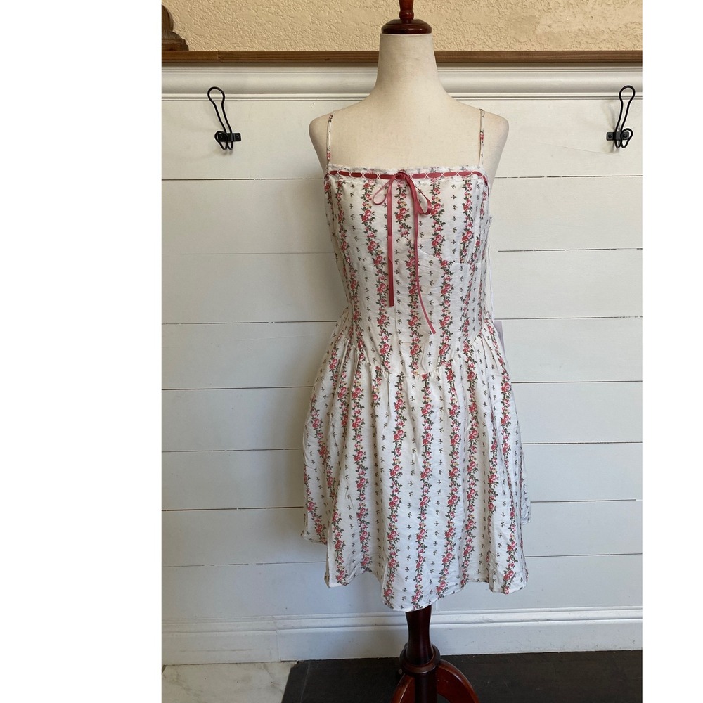 Sienna Sky White and Pink Floral coquette dress
